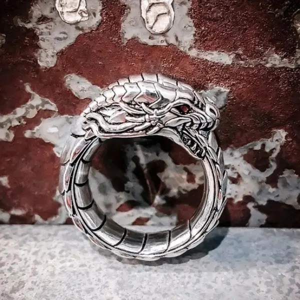 Norwegian Mythology Dragon Nidhogg Amulet Ring - Keymimi.com 