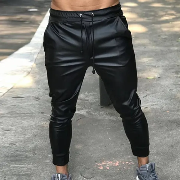 Trendy Leather Trackpants - Keymimi.com 