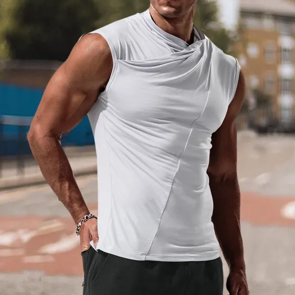 Men's Solid Color Tank Top Casual Breathable Slim Fit Sleeveless T-Shirt - Bustalent.com 