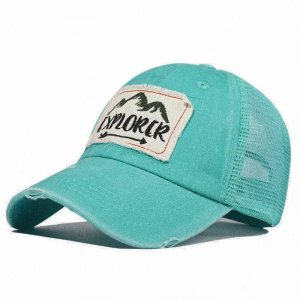 Vintage Washed Embroidery Mountaineer Mesh Cap Only KES1269.10 - Mobivivi.com 