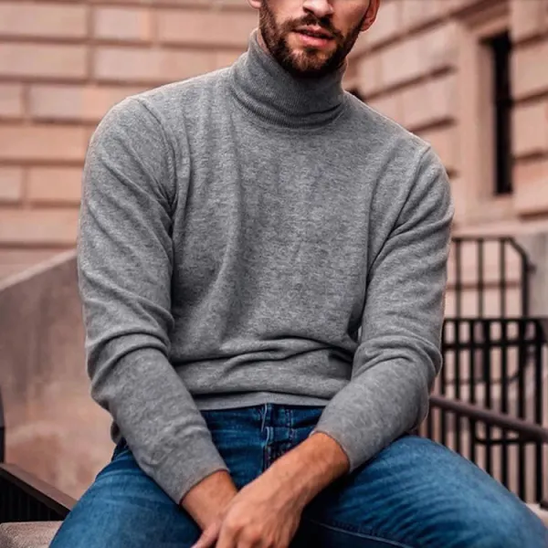 Men's Casual Long Sleeve Turtleneck Sweater Only $16.89 - Wayrates.com 