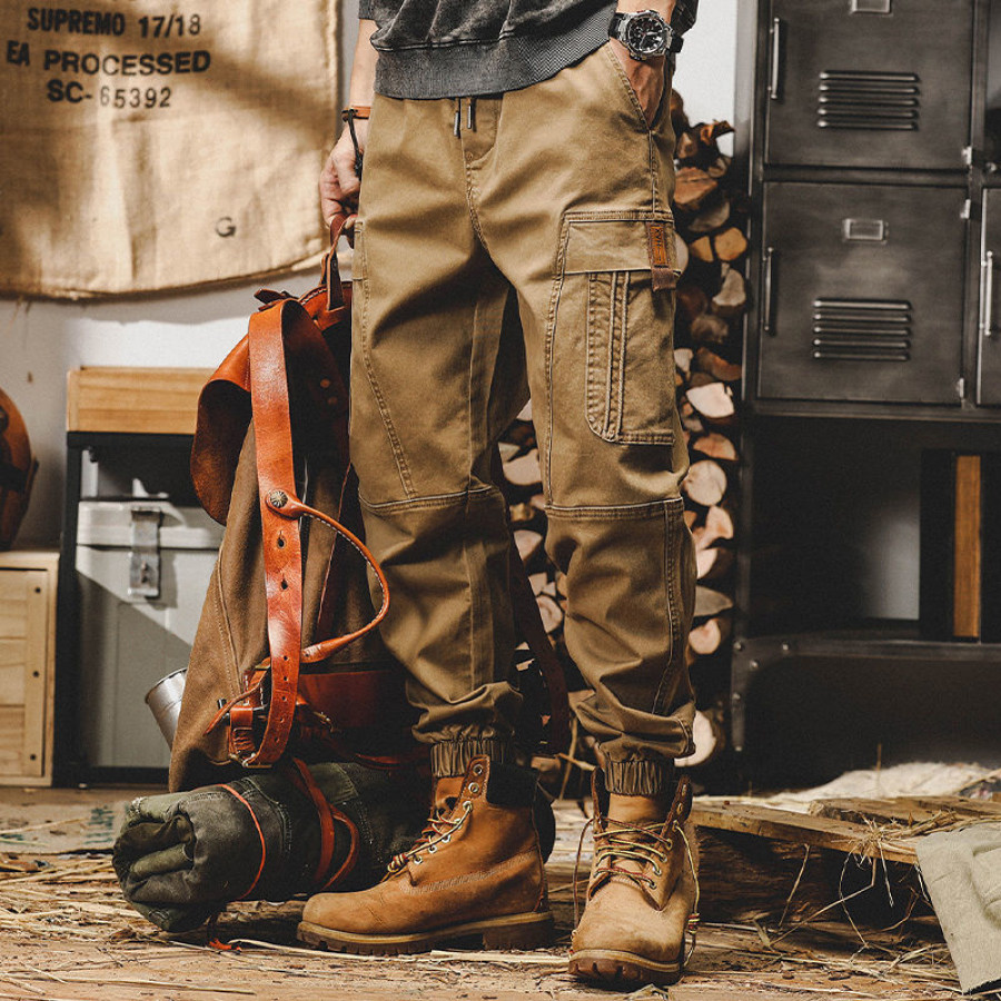 

Men's Retro Loose Casual Multi Pocket American Cargo Pants