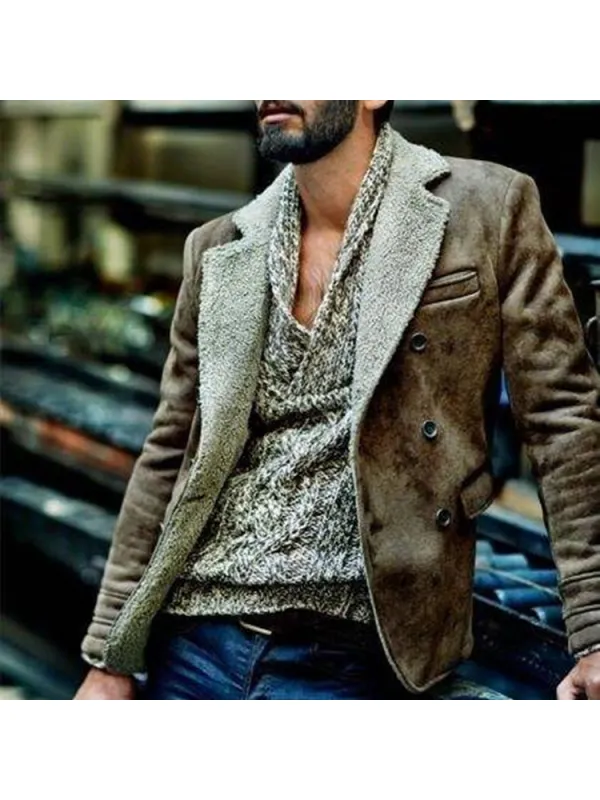 Men's Outdoor Retro Fur Thermal Jacket - Realyiyi.com 