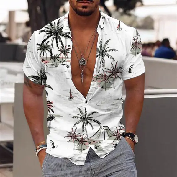 Men's Hawaii Coconut Casual Beach Shirt - Elementnice.com 
