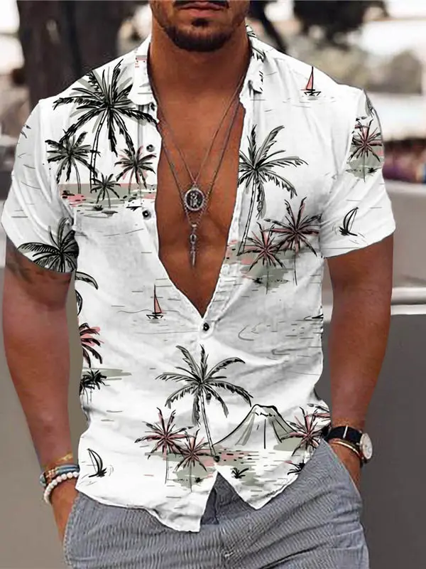 Men's Hawaii Coconut Casual Beach Shirt - Pragmaace.com 