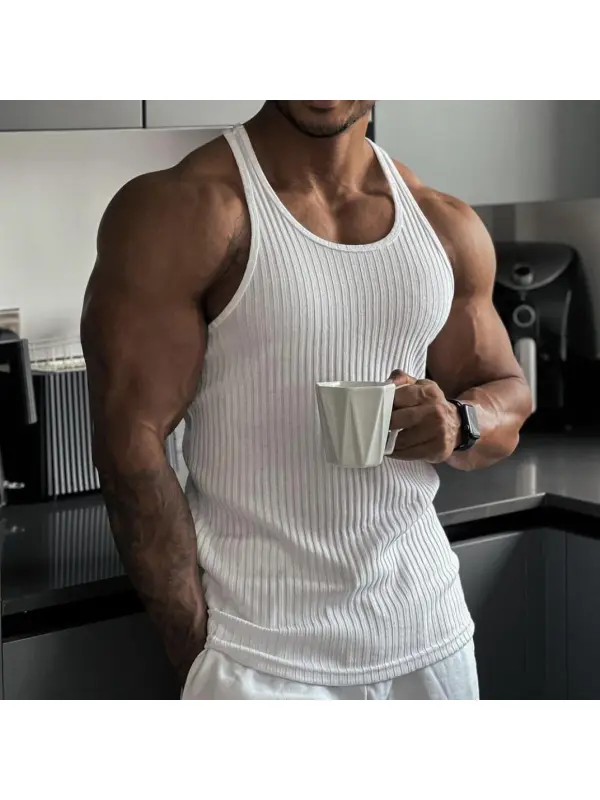 Men's Solid Color Fitness Sports Slim Knitted Vest - Timetomy.com 