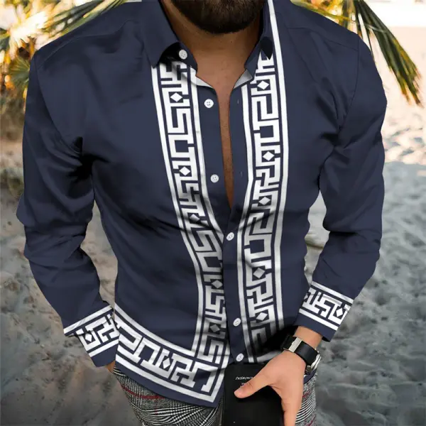 Fashion Printed Long-sleeved Casual Shirt - Keymimi.com 