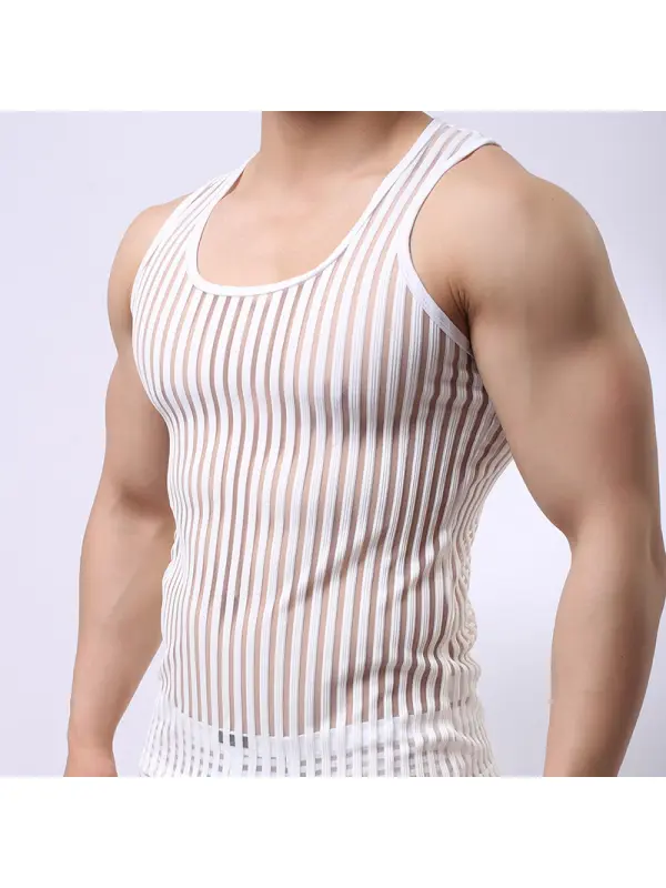 Mesh Transparent Breathable Racerback Vest - Viewbena.com 