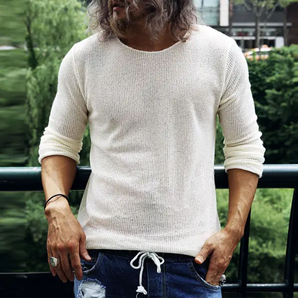 Men's Lightweight Knitted Sweater Top - Bustalent.com 