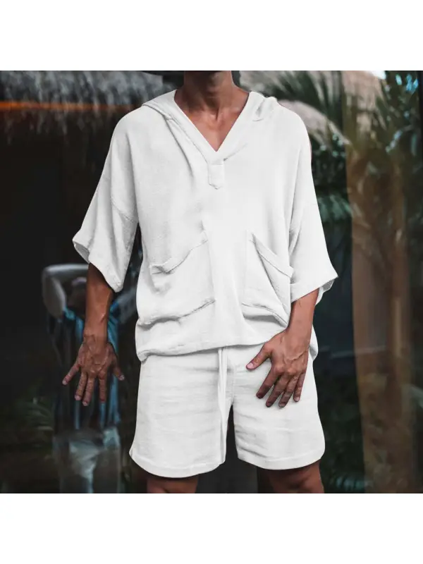 Cotton Linen Loose Casual Suit Vacation Men's Clothing - Timetomy.com 