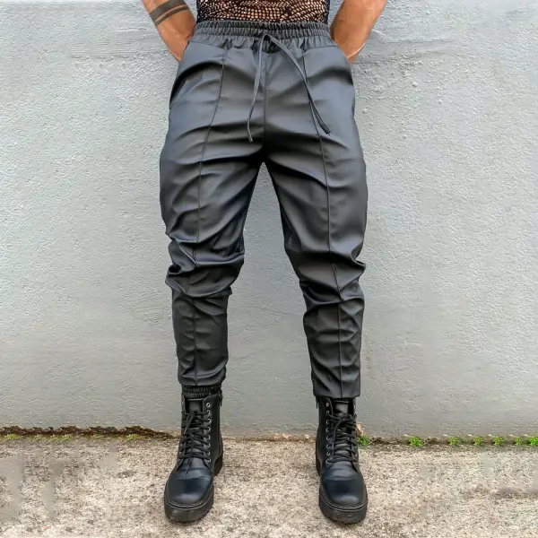 Men's Casual Leather Pants - Keymimi.com 
