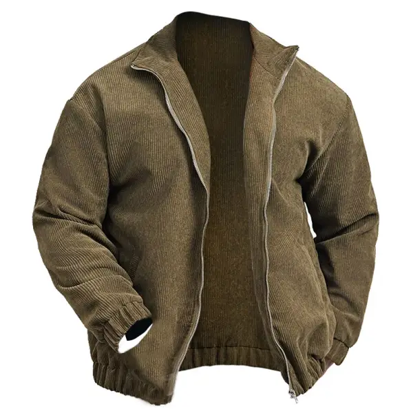 Men's Vintage Corduroy Lapel Casual Jacket - Keymimi.com 