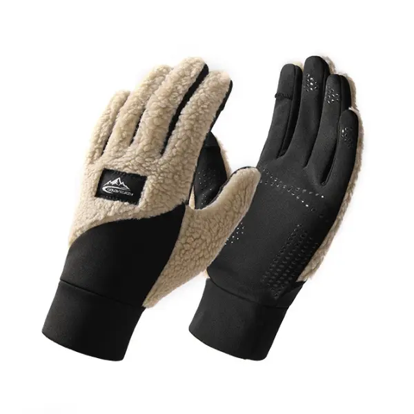 Men's Outdoor Fleece Warm Touch Screen Cycling Windproof Gloves - Keymimi.com 