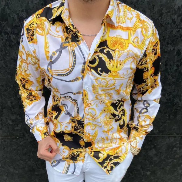Premium Graphic Print Palazzo Long Sleeve Shirt - Craftshock.com 