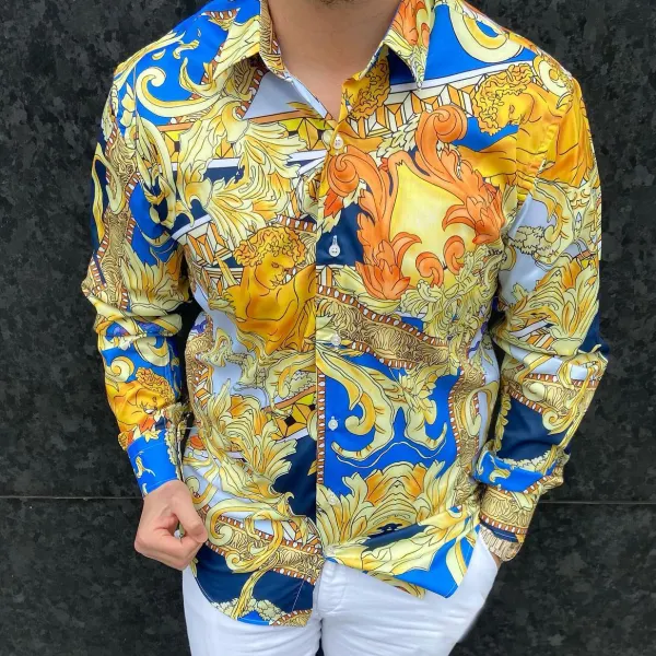 Premium Graphic Print Palazzo Long Sleeve Shirt - Craftshock.com 