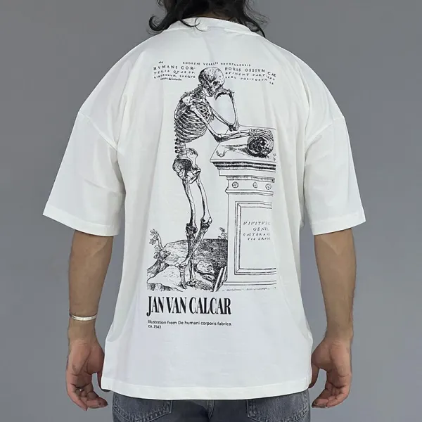 Men's Skull Print Casual T-Shirt - Jumbochic.com 