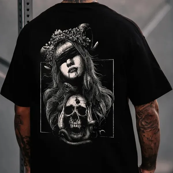 Forbidden Girl And Skeleton Tshirt - Jumbochic.com 