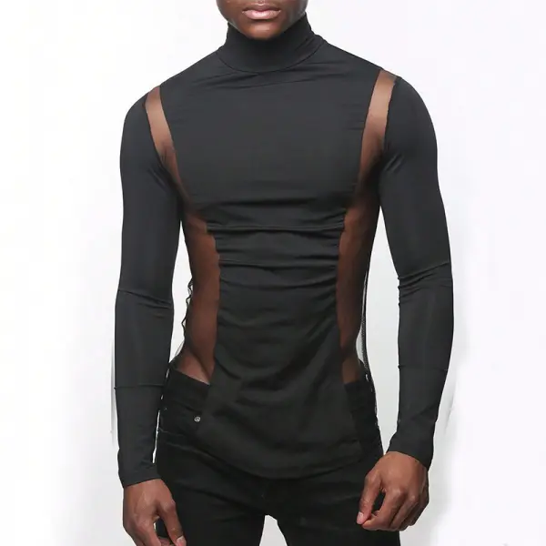 Men's High-necked Long-sleeved Bottoming Shirt - Jumbochic.com 