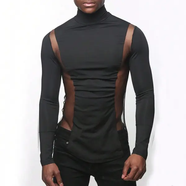 Men's High-necked Long-sleeved Bottoming Shirt - Keymimi.com 