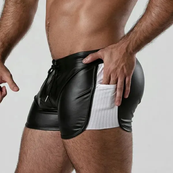 Men's Sexy Leather Pants Shorts - Fineyoyo.com 