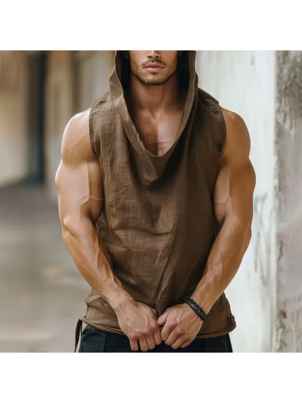 Men's Linen Breathable Hooded Shirt - Anrider.com 