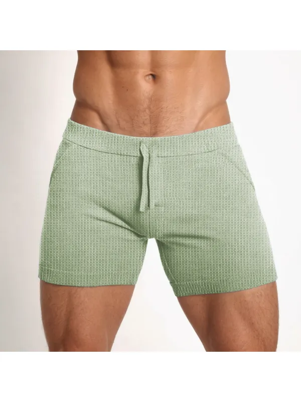 Men's Solid Color Tight Lace-up Shorts - Timetomy.com 