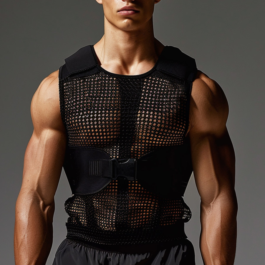 

Men's Mesh Technical Tunic Sleeveless Tank Top