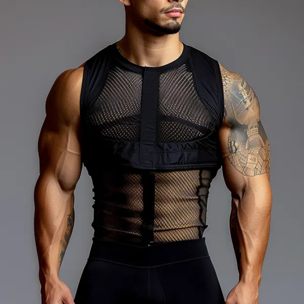 Men's Gym Breathable Slim Fit Sleeveless Tank Top - Mobilittle.com 