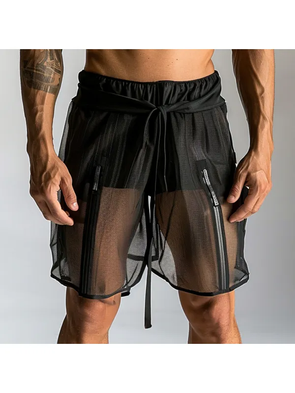 Men's Sexy Gym See-through Mesh Shorts - Anrider.com 