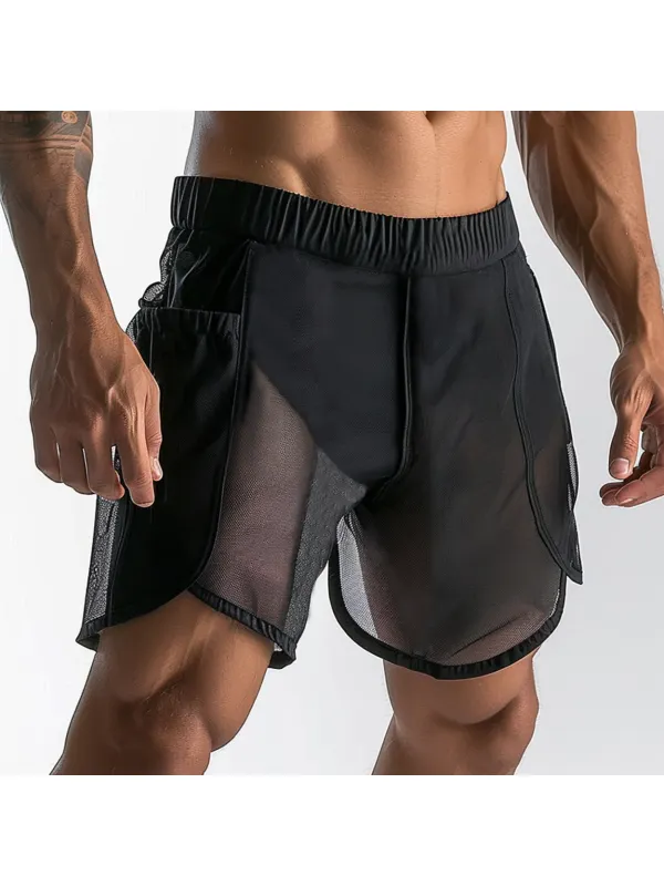 Men's Gym See-through Mesh Shorts - Timetomy.com 