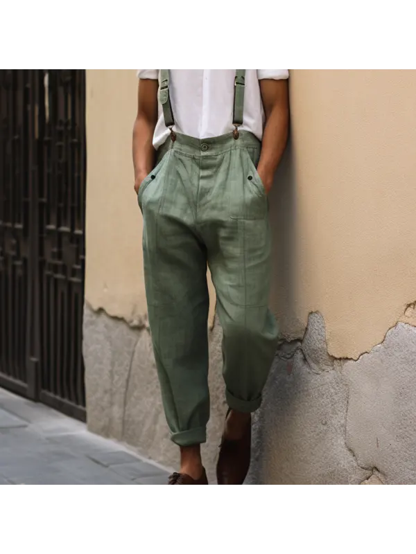 Men's Holiday Linen Casual Suspenders - Timetomy.com 