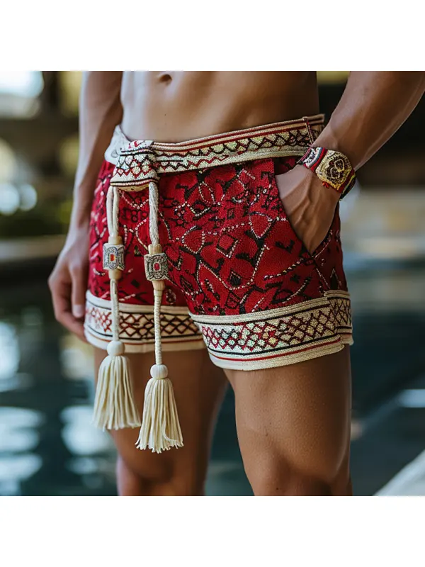 Retro Ethnic Casual Shorts Bohemian Style Shorts - Anrider.com 