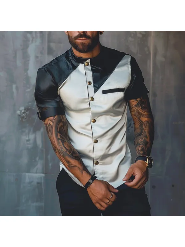 Men's Colorblock Casual Shirt - Localziv.com 