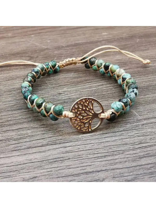 Unisex Tree Of Life Agate Beads Ethnic Style Bracelet - Viewbena.com 