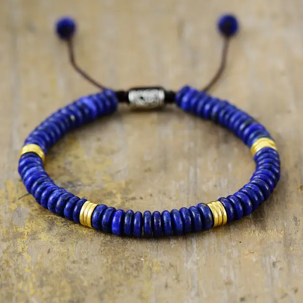 Unisex Lapis Lazuli Natural Stone Bohemian Ethnic Bracelet - Keymimi.com 
