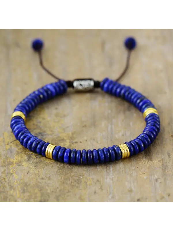Unisex Lapis Lazuli Natural Stone N Ethnic Bracelet - Aptkoi.com 