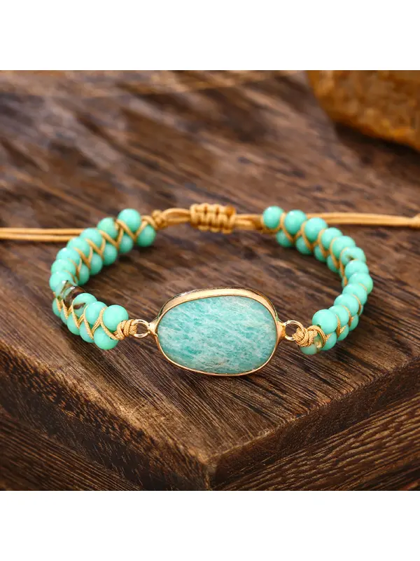 Unisex Egg-shaped Amazonite N Ethnic Bracelet - Cominbuy.com 