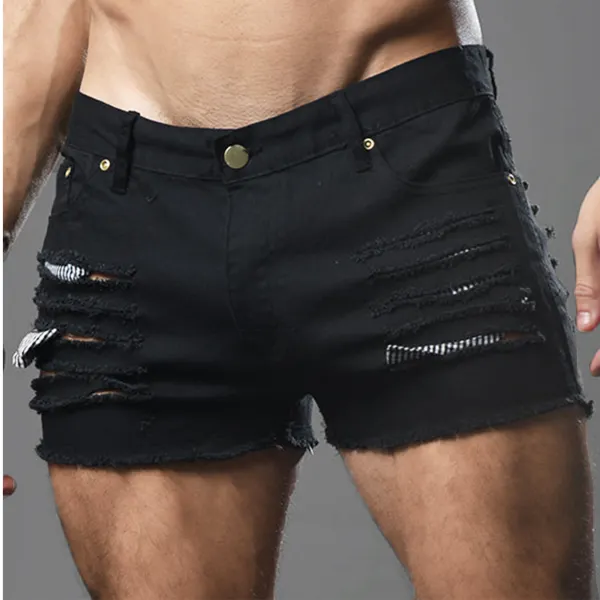 Men's Ripped Slim Gym Mini Shorts - Menilyshop.com 