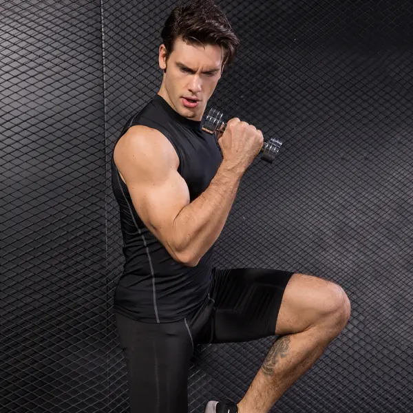 Men's Tight Training Sports Running Fitness Basketball Elastic Quick-drying Vest - Mobivivi.com 