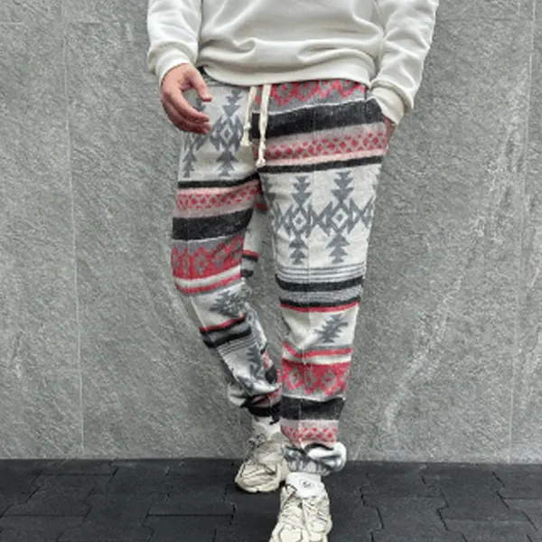 Men's Bohemian Ethnic Print Casual Pants - Fineyoyo.com 