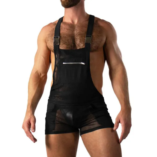 Sexy Mesh Short Jumpsuit - Villagenice.com 