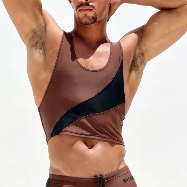 Men's Sexy Contrasting Vest - Fineyoyo.com 