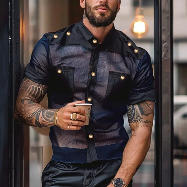 Men's Personalized See-through Simple Shirt - Mobivivi.com 