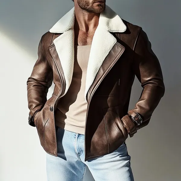 Men's Winter Leather Warm Casual Jacket - Mobivivi.com 