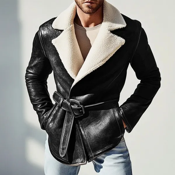 Men's Winter Leather Warm Simple Casual Coat - Wayrates.com 