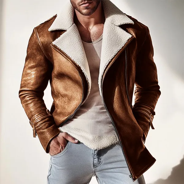 Men's Winter Leather Casual Warm Coat - Mobivivi.com 