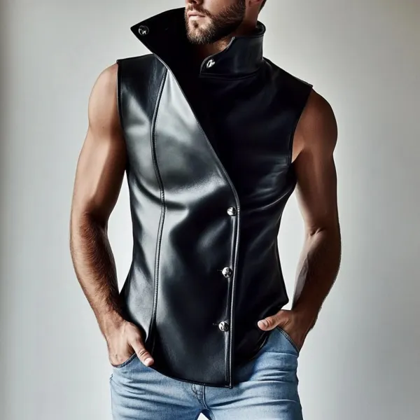 Men's Leather Stylish Sleeveless Jacket - Mobivivi.com 