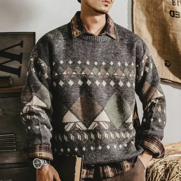 Men's Vintage Knitted Sweater Coat - Menilyshop.com 