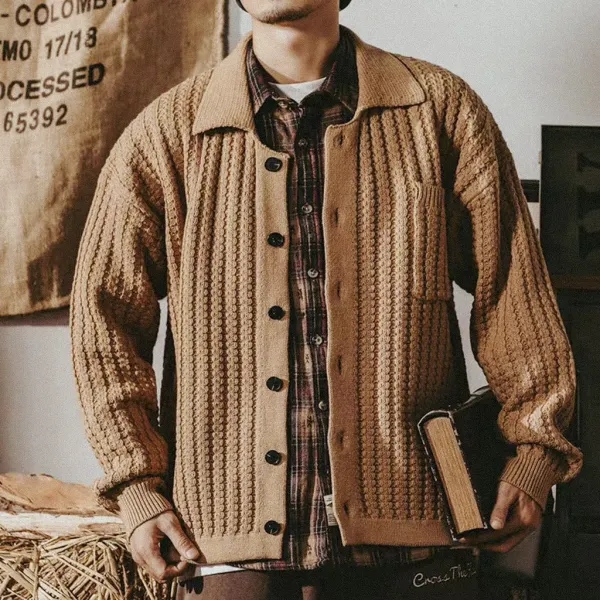 Men's Retro Stand Collar Sweater - Bustalent.com 