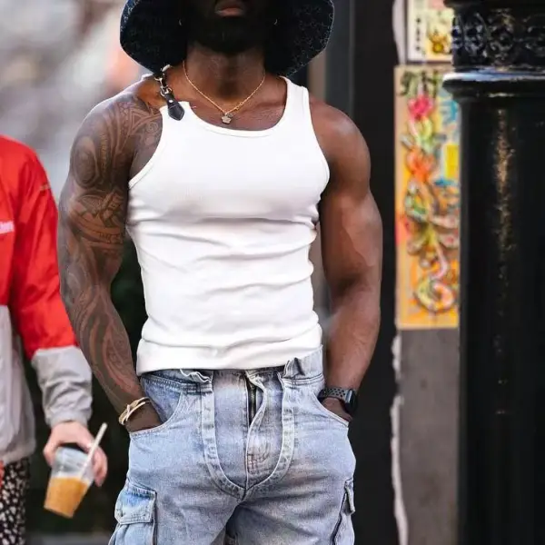 Men's Basic Design Vest - Bustalent.com 